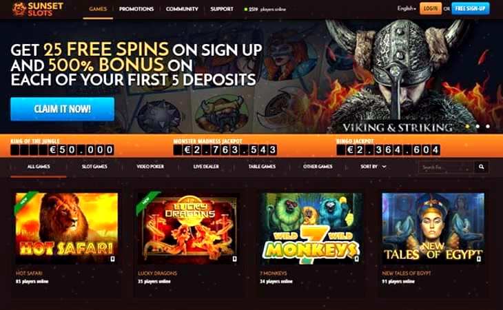 Sunset Slots Casino Bonus